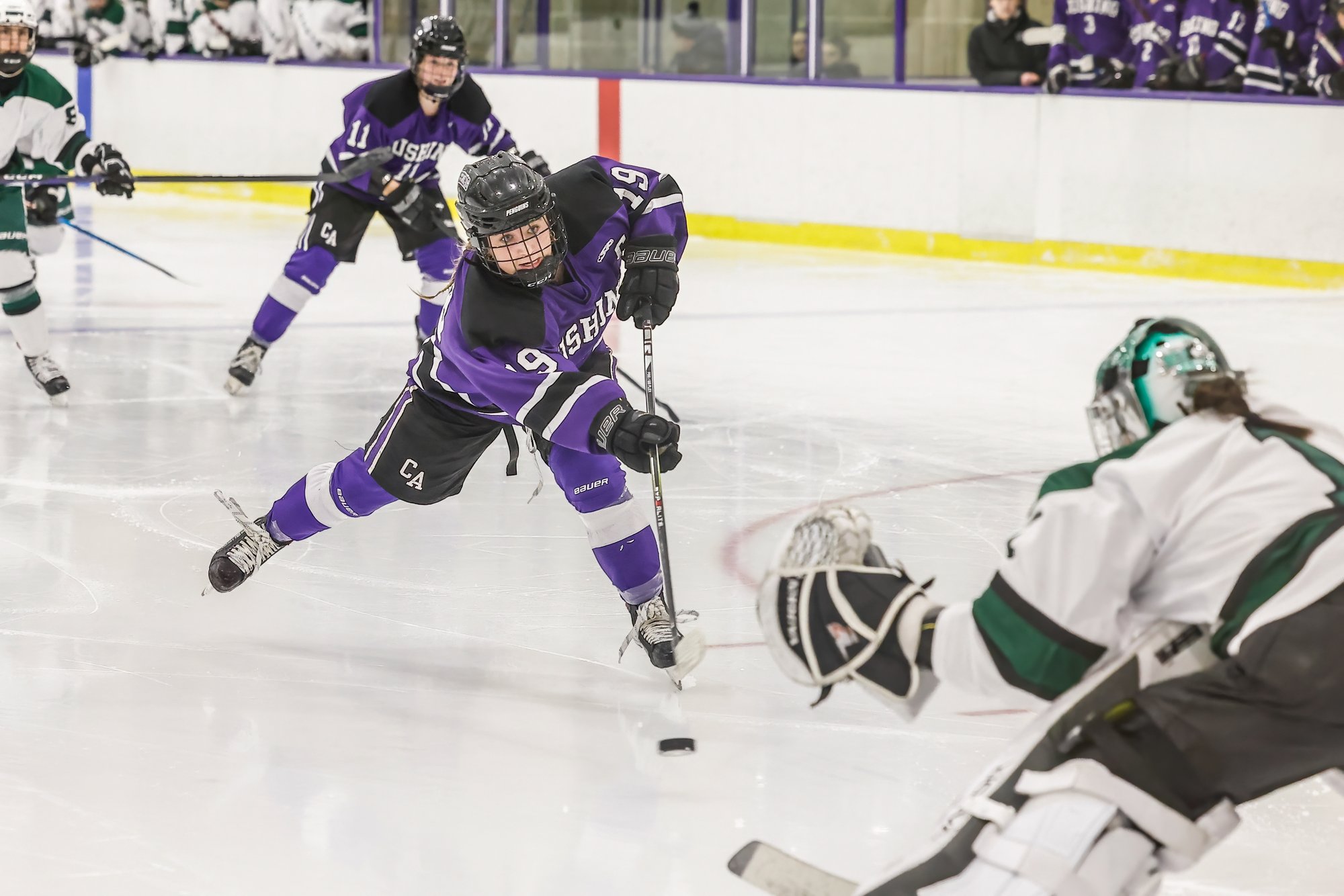 Varsity Girls Ice Hockey vs New Hampton School - Photo by Gary Fournier-80